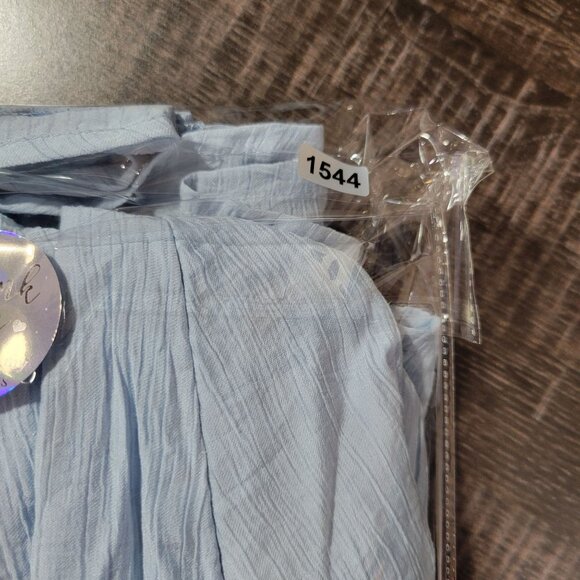 Womens Baby Doll‎ Mini Dress XS Blue Tie Strap Edgy Y2K Cottagecore Aesthetics - Picture 8 of 9